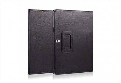 INSOLKIDON Compatible con Samsung Galaxy Note 10.1 2014 Edition Tablet Funda Protectora de Cuero Bumper Protección Carcasa con Soporte Función, Auto-Sueño/Activación Funda Plegable (Negro)