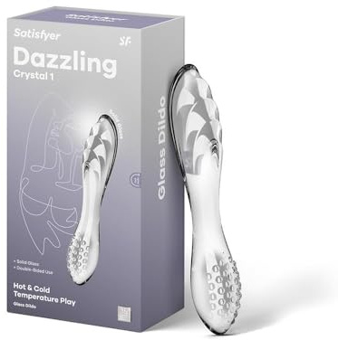 Satisfyer Dazzling Crystal 1 | G-Punkt-Dildo | Glasdildo | 22 cm | Sex Toys | Borosilikatglas | Noppenstruktur für mehr Stimulation | Für ein heißes & kaltes Temperaturspiel | Sex Spielzeug für Frauen