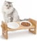 Fellie Cat Bowls with Stand - Tilted Anti Vomiting, Raised, Height Adjustable, 2 Pack for Food and Water