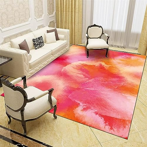 RUGMRZ Auslegware Mode Wohnzimmer Dekoration Ornamente 6 Pink küchenläufer rutschfest Teppich für Flur Auslegware Kinder Zimmer deko140x200CM