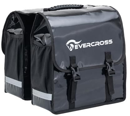 EVERCROSS Satteltasche für E-Bike, Doppeltaschen Wasserdicht mit Tragegriff, Fahrrad-Koffertasche für Lebensmitteleinkäufe Radtouren