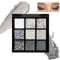 Xumann Silver Glitter Eyeshadow Palette, 9 Colors Smoky Eyeshadow Palette for Women Makeup