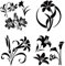 GORGECRAFT 4 Stil Blumen-Autoaufkleber Lilien-Wandaufkleber Schwarze Motorrad-Dekoration wasserdichte Selbstklebende Aufkleber Für Auto Laptop Fenster Stoßstangenaufkleber Für SUV LKW Motorrad Türen