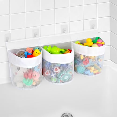 Bolsa de almacenamiento para juguetes de bañera, bolsa organizadora de juguetes para bañera, bolsa de malla para juguetes de bañera, almacenamiento y clasificación de juguetes, ideal para baños
