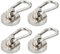 Joyan 4-Piece Heavy Duty Neodymium Magnet Hooks with Swivel Carabiner, 25mm, 22kg Capacity, Ideal for Kitchen, Office, Warehouse