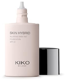 KIKO Milano Skin Hybrid Blurring Skin Tint Foundation 01, Perfektionierendes Gesichts-Fluid, 24-stündiger Halt. Weichzeichnereffekt, LSF 30