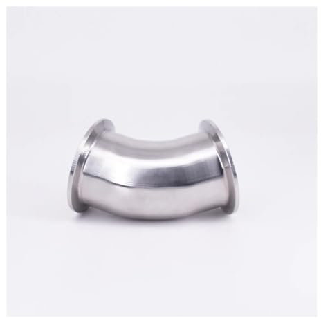 REIUAFWYGV 1.5 2 2.5 3 3.5 4 Tri Clamp 45 Degree Elbow SUS304 Stainless Pipe Fitting Connector Homebrew(25mm OD K50.5mm)