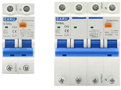 LIUCHUCHU Disjoncteur Protecteur de Fuite MCB AC230V Protection Contre Les surcharges et Les Courts-Circuits Interrupteur de disjoncteur à Courant résiduel 2P 4P 30mA Disjoncteurs éLectriques(4P,10A)
