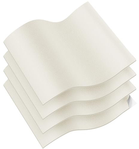 Vicloon Kunstleder selbstklebend,4 Stück Leder Reparatur Patch 19X14cm,Verschleißfest und Kratzfest Leder Patch für Couch Autositz Sofa Möbel Leder Reparatur, Leder Renovierung（Beige
