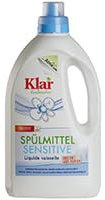 Klar Spülmittel Bio sensitive ohne Duft 6x1,5l – Kraftvolles Geschirrspülmittel flüssig mit hoher Fettlösekraft – Hautfreundliches Spüli Konzentrat in recycelter Flasche – Vegan Dish Soap