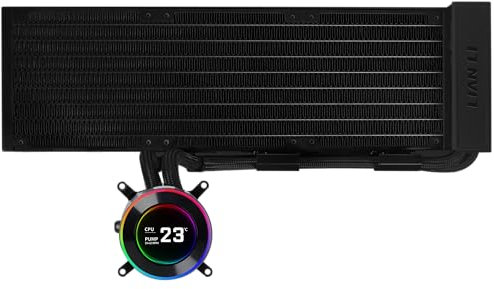Lian Li Hydroshift II 360 Liquid CPU Cooler - Flexible Slide-Tube Clamp Coolant Pathway - 2.1” IPS LCD Screen - 3 Control Mode - Fits Most PC Fans - LGA 1851/1700, AMD AM5/AM4 - Black (HS2LCD36B)