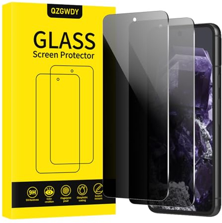 QZGWDY Verre Trempé Anti-Espion pour Google Pixel 8, Lot de 2 Film Protection Écran Vitre Protecteur Protege Sans Bulles, Dureté 9H, Facile à Installer