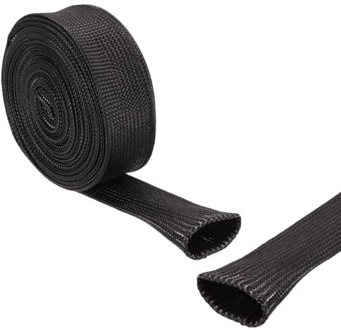 QUARKZMAN 3.0m Lange Kabelschutzschlauch 4mm ID, Flexible Kabelschlauch Schwarz Hitzeschutzschlauch 0.3mm Dicke, Kabelschutz Gewebeschlauch Isolierung Glasfaserschlauch für Kabel Draht