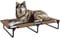 PawHut Erhöhtes Hundebett klappbar Haustierbett, Outdoor Hundeliege mit Netzdesign, Atmungsaktiv, für große Hunde Kaffee Oxford 107 x 61 x 20 cm
