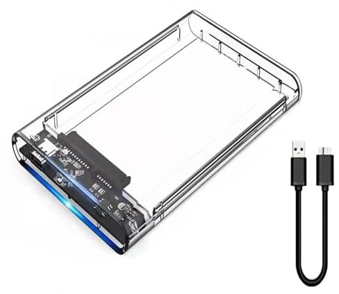 USB 3.0 External Hard Drive Enclosure, 2.5-inch SATA HDD/SSD Case, 5Gbps Transfer Speed, Tool-free Installation