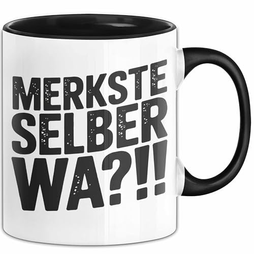 Deutschland Berlin Tasse Geschenk Lustige Geschenkidee Spruch Merkste Selber Wa (Schwarz)