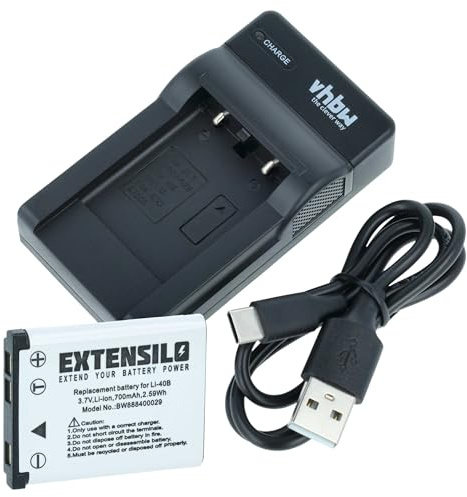 EXTENSILO 1x Station de Charge, 1x câble d'alimentation, 1x Batterie Remplacement pour Fujifilm NP-45A, NP-45