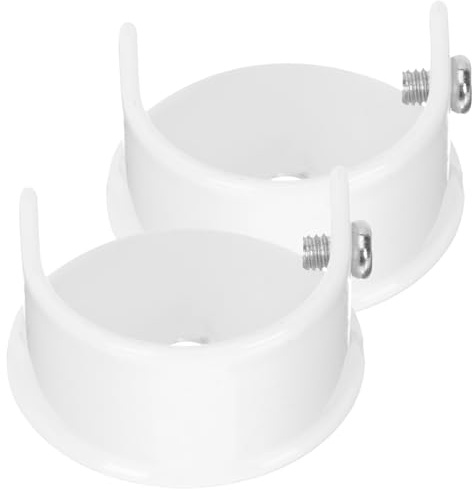 TOYANDONA Supports pour Tringles à Rideaux Lot de 2 en Alliage Blanc Support de Fixation Réglable Robuste et Facile à Retirer pour Rideau