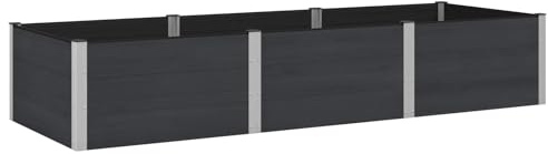 vidaXL Hochbeet Schwarz 300 x 100 x 54 cm WPC und Aluminium