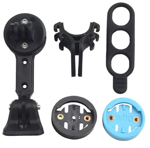Staffa di montaggio di estensione per computer da bici in plastica per Wahoo per Garmin per dispositivi Bryton Plus Action Cameras Nero Supporto per manubrio per accessori elettronici da ciclismo