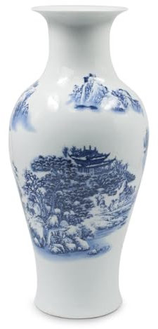 Dahlia Famille Rosenvase, handgefertigte chinesische Porzellan-Blumenvase, Sternzeichenlandschaft, sechseckige Flasche, 29 cm