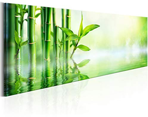 decomonkey Bilder Zen Spa 120x40 cm 1 Teilig Leinwandbilder Bild auf Leinwand Vlies Wandbild Kunstdruck Wanddeko Wand Wohnzimmer Wanddekoration Deko Natur Stein Bambus
