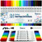 Tomaxis Pinselstift Set 24 Farben 0.4mm-2mm mit 2 verschiedenen Spitzen Bullet Journal Malstifte auf Wasserbasis Art Marker Fineliner