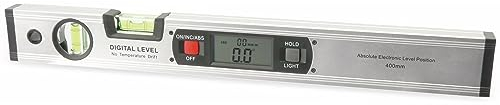 DAYTOOLS Digitale Wasserwaage DWW-400, 400 mm | Aluminium Wasserwaage mit großem LC-Display | Data-Hold Funktion | Automatisch drehende Anzeige | 4 integrierte Magnete | Vertikal & Horizontal