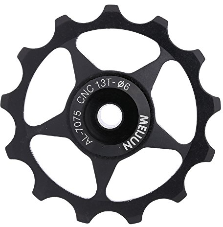 11T / 13T Umwerfer Riemenscheibe Aluminiumlegierung Stützrad Umwerfer Riemenscheibe Fahrrad Führungsrolle für Mountain Road Bike(13T-Schwatz)