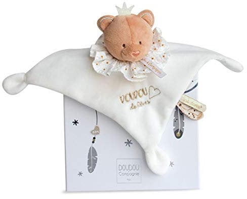 Doudou et Compagnie - Doudou Plat Attrape-Rêves - Ours - Boite Cadeau - Blanc et Miel - 20 Cm - Doux - Idée Cadeau de Naissance Fille et Garçon - Garantie Doudou Perdu - DC3537