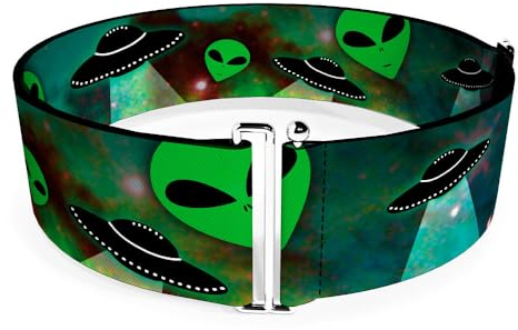 Buckle-Down Damen Cinch Gürtel Aliens UFO's Galaxy 23 bis 42 Zoll, mehrfarbig, Mehrfarbig, 57.5-105 cm