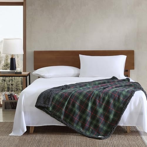 Eddie Bauer Mountain Pine Tartan Throw, 50 x 60, Green