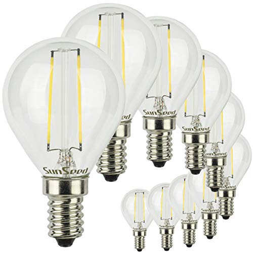 SUNSEED 10x Glühfaden LED Golfball-Lampe E14 2W ersetzt 25W Neutralweiß 4000K