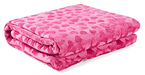 Genius eazzzy Kuscheldecke/Bettbezug für Kinder 100x135 cm in rosa-extra weiche und warme Tagesdecke-die 2 in 1 Decke-gemütliche Polyesterdecke und Überzug, Pink, 135x100