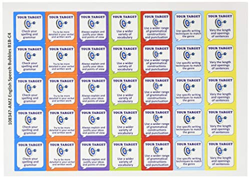 School Stickers Zielscheiben-Aufkleber mit englischer Sprache.
