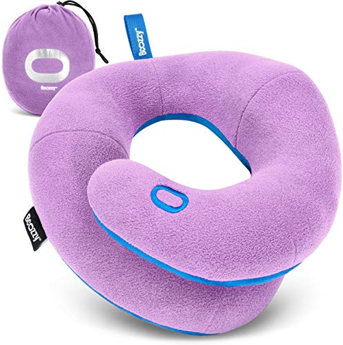 BCOZZY Kids Travel Neck Pillow (8-12 Y/O) Head & Chin Support, Light Purple