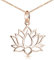 Materia Chaîne en or rose avec pendentif fleur de lotus – Argent 925 plaqué or rose pour femme adolescente avec étui à bijoux, Argent sterling