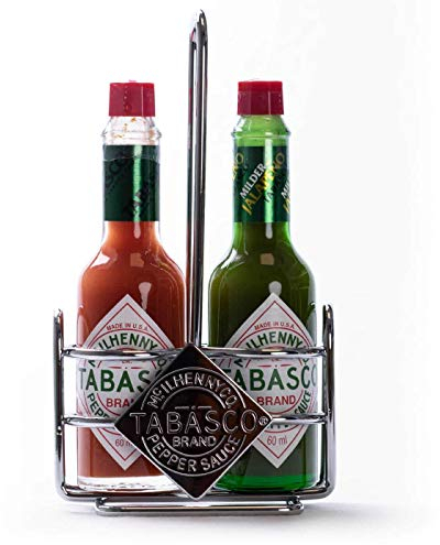 TABASCO® Caddy - Original Red Sauce and Green Jalapeno Sauce (2 x 60ml) - Hot Sauce | Perfect Addition to Your TABASCO Collection