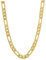 24ct Gold Plated Figaro Necklace Chain for Men Women White Gold Edgy Hip Hop Classic Gift Real Solid Clasp (61.00, Gold)