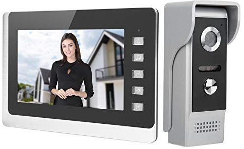 Videocitofono Monofamiliare, Video Citofono Cablato con Monitor LCD TFT da 7 pollici e Telecamera ad Alta Definizione, per Casa Unifamiliare, Visione Notturna, Citofono a 2 Vie((EU)