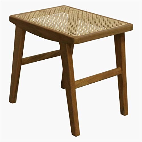 Vintagehaus Beistelltisch Retro Rattan Wiener Geflecht Couchtisch Hocker