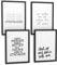 Papierschmiede® Premium Spruchposter Set 4er DIN A4 (21x30 cm) Motiv: My Favourite Songs, Lieder Texte, Typografie Bilder Wohnzimmer Schlafzimmer ohne Rahmen