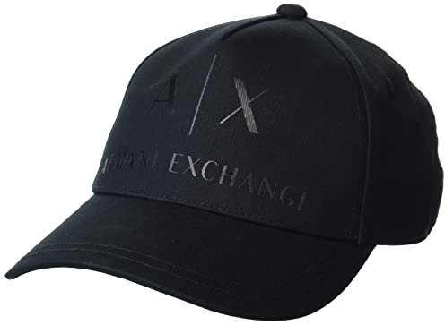 Armani Exchange Cappellino con Logo Tonal Baseball, Nero, Taglia Unica Donna