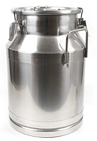 JHZDX Milchkanne, 10 Gallonen-Edelstahl-Milchtransport Kann Milch-Eimer-Wein-Eimer-Milch-Milchkanne Mit Silikon-Versiegeltem Deckel,30L/7.9 Gallon