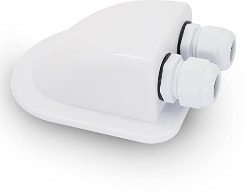 Waterproof Double Cable Entry Gland, White Color ABS IP68 Water Protect Cable Duct Diameter 3-7mm for RV, Motorhomes, Campervans, Caravans, Boats, Solar Panels, CCTV