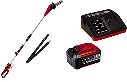 Einhell Élagueuse sur perche sans fil GC-LC 18/20 Li T-Solo Power X-Change (li-ion, 18 V, bloc moteur inclinable à 30°, perche, engrenage métallique) avec chargeur et batterie 5,2Ah