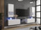 Furnitech Wohnwand Wohnzimmer | Wohnzimmer Möbel mit LED RGB - 16 Farben | Hängend Wohnwand Modern | Wohnzimmer Schrankwand mit Regale und TV Schrank (AN21-NEW-21W-M4-1C)