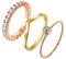 Vakki 3Pcs 2mm Damen Vorsteckring Memoire Ringe Goldener V-förmiger Ring Partnerringe Paare Ring Titan Stahl Ring Set Feinpolieren Größe 57(18.1)