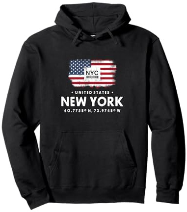 New York City Airport Code NYC USA Flagge United States NY Pullover Hoodie