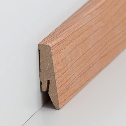 Südbrock 718.5812 | Profilo classico | 18 x 58 x 2500 mm | MDF laminato | noce chiaro | battiscopa moderno | 1 pezzo